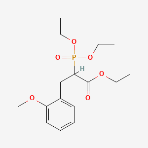molecular formula C16H25O6P B14001560 Ethyl 2-diethoxyphosphoryl-3-(2-methoxyphenyl)propanoate CAS No. 66324-95-6
