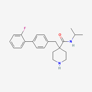 molecular formula C22H27FN2O B1400157 4-(2'-Fluoro-biphenyl-4-ylmethyl)-piperidine-4-carboxylic acid isopropylamide CAS No. 1361113-03-2