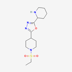 molecular formula C14H24N4O3S B1400158 1-Ethanesulfonyl-4-(5-piperidin-2-yl-[1,3,4]oxadiazol-2-yl)-piperidine CAS No. 1361112-54-0