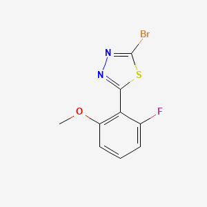 molecular formula C9H6BrFN2OS B1400161 2-Bromo-5-(2-fluoro-6-methoxyphenyl)-1,3,4-thiadiazole CAS No. 1465652-75-8