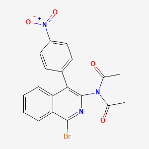 molecular formula C19H14BrN3O4 B14001616 N-acetyl-N-[1-bromo-4-(4-nitrophenyl)isoquinolin-3-yl]acetamide CAS No. 49710-64-7