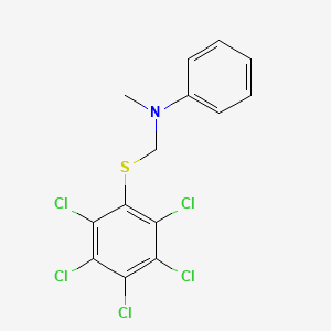 molecular formula C14H10Cl5NS B14001643 n-Methyl-n-{[(pentachlorophenyl)sulfanyl]methyl}aniline CAS No. 6631-93-2