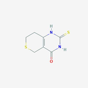 molecular formula C7H8N2OS2 B1400166 2-sulfanyl-5H,7H,8H-thiopyrano[4,3-d]pyrimidin-4-ol CAS No. 150787-17-0