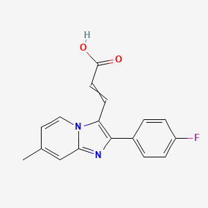 molecular formula C17H13FN2O2 B14001680 3-[2-(4-Fluorophenyl)-7-methylimidazo[1,2-a]pyridin-3-yl]prop-2-enoic acid 