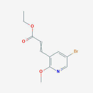molecular formula C11H12BrNO3 B14001690 Ethyl 3-(5-bromo-2-methoxypyridin-3-YL)acrylate 