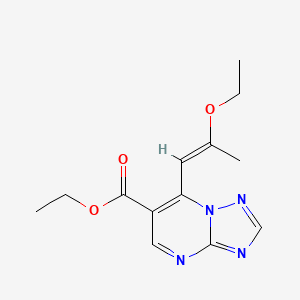 molecular formula C13H16N4O3 B1400171 Ethyl 7-(2-ethoxyprop-1-enyl)-[1,2,4]triazolo[1,5-a]pyrimidine-6-carboxylate CAS No. 1374510-82-3