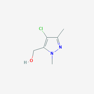 molecular formula C6H9ClN2O B1400175 (4-Chloro-1,3-dimethyl-1H-pyrazol-5-yl)methanol CAS No. 1353048-70-0