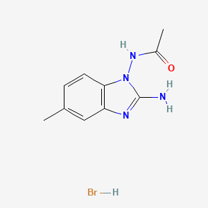 molecular formula C10H13BrN4O B14001773 N-(2-amino-5-methylbenzimidazol-1-yl)acetamide;hydrobromide CAS No. 60882-69-1