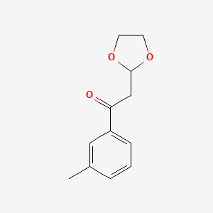molecular formula C12H14O3 B1400179 2-(1,3-Dioxolan-2-yl)-1-(m-tolyl)ethanone CAS No. 857195-84-7