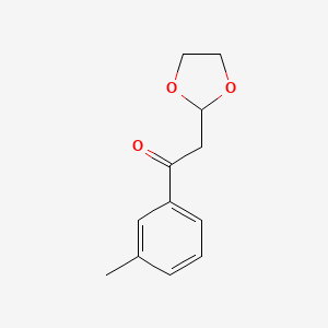 molecular formula C12H14O3 B1400179 2-(1,3-二氧兰-2-基)-1-(3-甲基苯基)-乙酮 CAS No. 857195-84-7