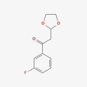 molecular formula C11H11FO3 B1400180 2-(1,3-Dioxolan-2-yl)-1-(3-fluorophenyl)ethanone CAS No. 1166996-40-2