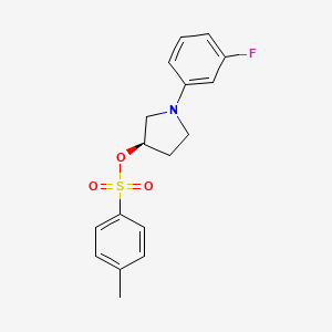 molecular formula C17H18FNO3S B1400181 (R)-1-(3-Fluorophenyl)pyrrolidin-3-yl 4-methylbenzenesulfonate CAS No. 873945-29-0