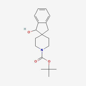 molecular formula C18H25NO3 B14001810 Tert-butyl 3-hydroxy-1,3-dihydrospiro[indene-2,4'-piperidine]-1'-carboxylate 