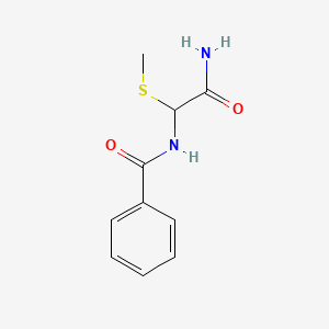 molecular formula C10H12N2O2S B14001831 Benzamide, N-(carbamoyl(methylthio)methyl)- CAS No. 13452-19-2