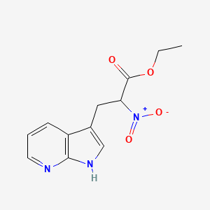 molecular formula C12H13N3O4 B1400196 ethyl 2-nitro-3-{1H-pyrrolo[2,3-b]pyridin-3-yl}propanoate CAS No. 1373348-96-9