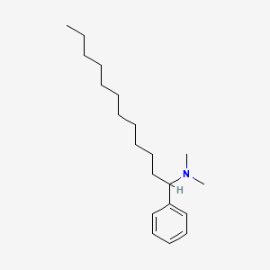 molecular formula C20H35N B14001962 N,N-dimethyl-1-phenyl-dodecan-1-amine CAS No. 18686-19-6