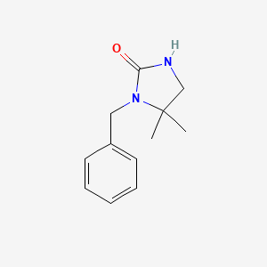 molecular formula C12H16N2O B1400197 1-Benzyl-5,5-dimethylimidazolidin-2-one CAS No. 1373350-41-4