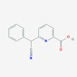molecular formula C14H10N2O2 B1400199 6-[Cyano(phenyl)methyl]pyridine-2-carboxylic acid CAS No. 1379527-00-0