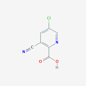 molecular formula C7H3ClN2O2 B1400200 5-Chloro-3-cyanopyridine-2-carboxylic acid CAS No. 1256833-56-3