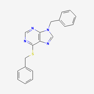 molecular formula C19H16N4S B14002016 9-Benzyl-6-(benzylsulfanyl)-9h-purine CAS No. 21186-46-9