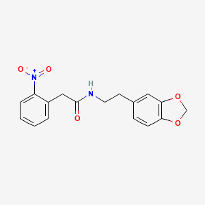 molecular formula C17H16N2O5 B14002041 n-[2-(1,3-Benzodioxol-5-yl)ethyl]-2-(2-nitrophenyl)acetamide CAS No. 73903-39-6