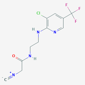 molecular formula C11H10ClF3N4O B1400205 N-(2-{[3-chloro-5-(trifluoromethyl)pyridin-2-yl]amino}ethyl)-2-isocyanoacetamide CAS No. 1452577-23-9
