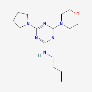 molecular formula C15H26N6O B14002079 N-butyl-4-morpholin-4-yl-6-pyrrolidin-1-yl-1,3,5-triazin-2-amine CAS No. 21834-39-9