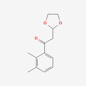 molecular formula C13H16O3 B1400210 1-(2,3-二甲苯基)-2-(1,3-二氧杂环己烷-2-基)-乙酮 CAS No. 1263365-70-3