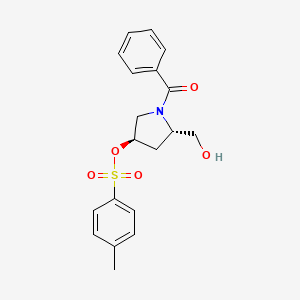 molecular formula C19H21NO5S B1400211 (3R,5S)-1-Benzoyl-5-(hydroxymethyl)pyrrolidin-3-yl 4-methylbenzenesulfonate CAS No. 31560-22-2