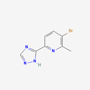molecular formula C8H7BrN4 B1400212 3-Bromo-2-methyl-6-(1H-1,2,4-triazol-3-yl)pyridine CAS No. 1228014-23-0