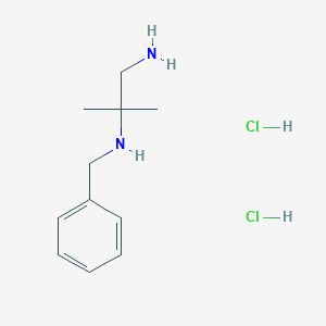 molecular formula C11H19ClN2 B1400215 (1-Azaniumyl-2-methylpropan-2-yl)(benzyl)azanium dichloride CAS No. 1379527-03-3
