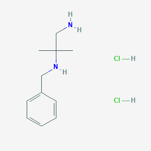 molecular formula C11H20Cl2N2 B1400215 (1-氮杂鎓基-2-甲基丙烷-2-基)(苄基)氮杂鎓二氯化物 CAS No. 1379527-03-3