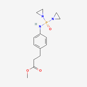 molecular formula C14H20N3O3P B14002157 Methyl 3-(4-{[bis(aziridin-1-yl)phosphoryl]amino}phenyl)propanoate CAS No. 53533-29-2