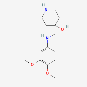 molecular formula C14H22N2O3 B1400218 4-{[(3,4-Dimethoxyphenyl)amino]methyl}piperidin-4-ol CAS No. 1353878-24-6