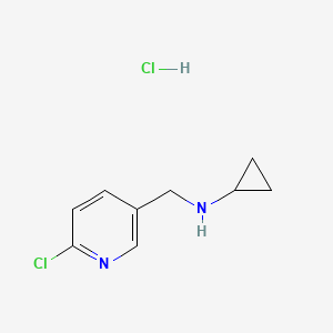 molecular formula C9H12Cl2N2 B1400223 N-((6-Chloropyridin-3-yl)methyl)cyclopropanamine hydrochloride CAS No. 1353944-89-4