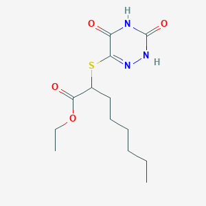 molecular formula C13H21N3O4S B14002237 ethyl 2-[(3,5-dioxo-2H-1,2,4-triazin-6-yl)sulfanyl]octanoate CAS No. 87733-47-9