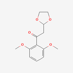 molecular formula C13H16O5 B1400226 1-(2,6-Dimethoxy-phenyl)-2-(1,3-dioxolan-2-yl)-ethanone CAS No. 1263365-51-0