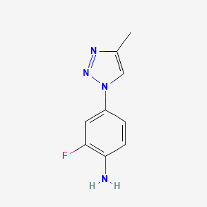 molecular formula C9H9FN4 B1400228 2-fluoro-4-(4-methyl-1H-1,2,3-triazol-1-yl)aniline CAS No. 1353878-22-4