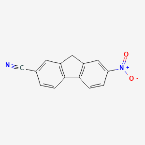 molecular formula C14H8N2O2 B14002291 7-Nitro-9H-fluorene-2-carbonitrile CAS No. 39150-37-3
