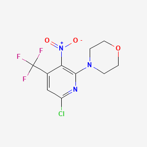 molecular formula C10H9ClF3N3O3 B1400231 4-(6-氯-3-硝基-4-三氟甲基吡啶-2-基)-吗啉 CAS No. 1351479-02-1