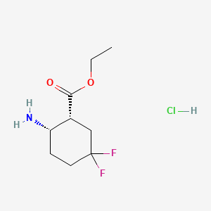 molecular formula C9H16ClF2NO2 B14002313 Ethyl cis-2-amino-5,5-difluoro-cyclohexanecarboxylate;hydrochloride 