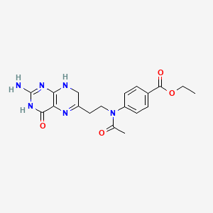 molecular formula C19H22N6O4 B14002334 Ethyl 4-{acetyl[2-(2-amino-4-oxo-1,4,7,8-tetrahydropteridin-6-yl)ethyl]amino}benzoate CAS No. 4788-72-1