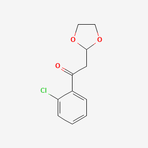 molecular formula C11H11ClO3 B1400236 1-(2-Chlorophenyl)-2-(1,3-dioxolan-2-yl)ethanone CAS No. 110251-20-2