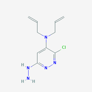 molecular formula C10H14ClN5 B14002374 3-chloro-6-hydrazinyl-N,N-bis(prop-2-enyl)pyridazin-4-amine CAS No. 29049-32-9