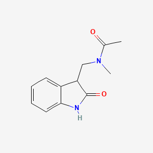 molecular formula C12H14N2O2 B14002413 N-Methyl-N-[(2-oxo-2,3-dihydro-1H-indol-3-yl)methyl]acetamide CAS No. 64230-50-8