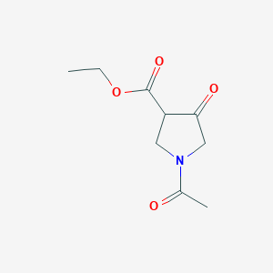 molecular formula C9H13NO4 B14002460 Ethyl 1-acetyl-4-oxopyrrolidine-3-carboxylate CAS No. 2181-33-1