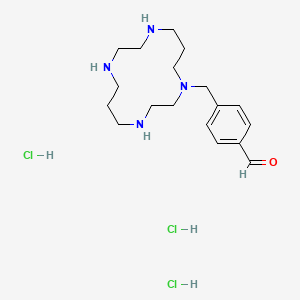 molecular formula C18H33Cl3N4O B14002480 4-(1,4,8,11-Tetrazacyclotetradec-1-ylmethyl)benzaldehyde;trihydrochloride 