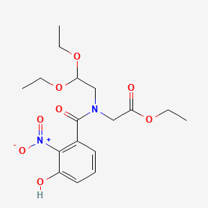 molecular formula C17H24N2O8 B14002592 Ethyl N-(2,2-diethoxyethyl)-N-(3-hydroxy-2-nitrobenzoyl)glycinate CAS No. 94295-86-0