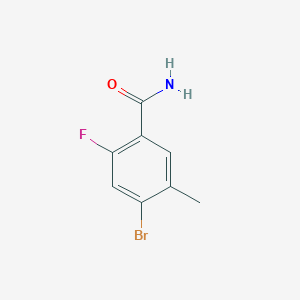 molecular formula C8H7BrFNO B1400260 4-Bromo-2-fluoro-5-methylbenzamide CAS No. 1228013-98-6