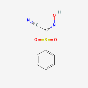 molecular formula C8H6N2O3S B14002614 Acetonitrile,2-(hydroxyimino)-2-(phenylsulfonyl)- 